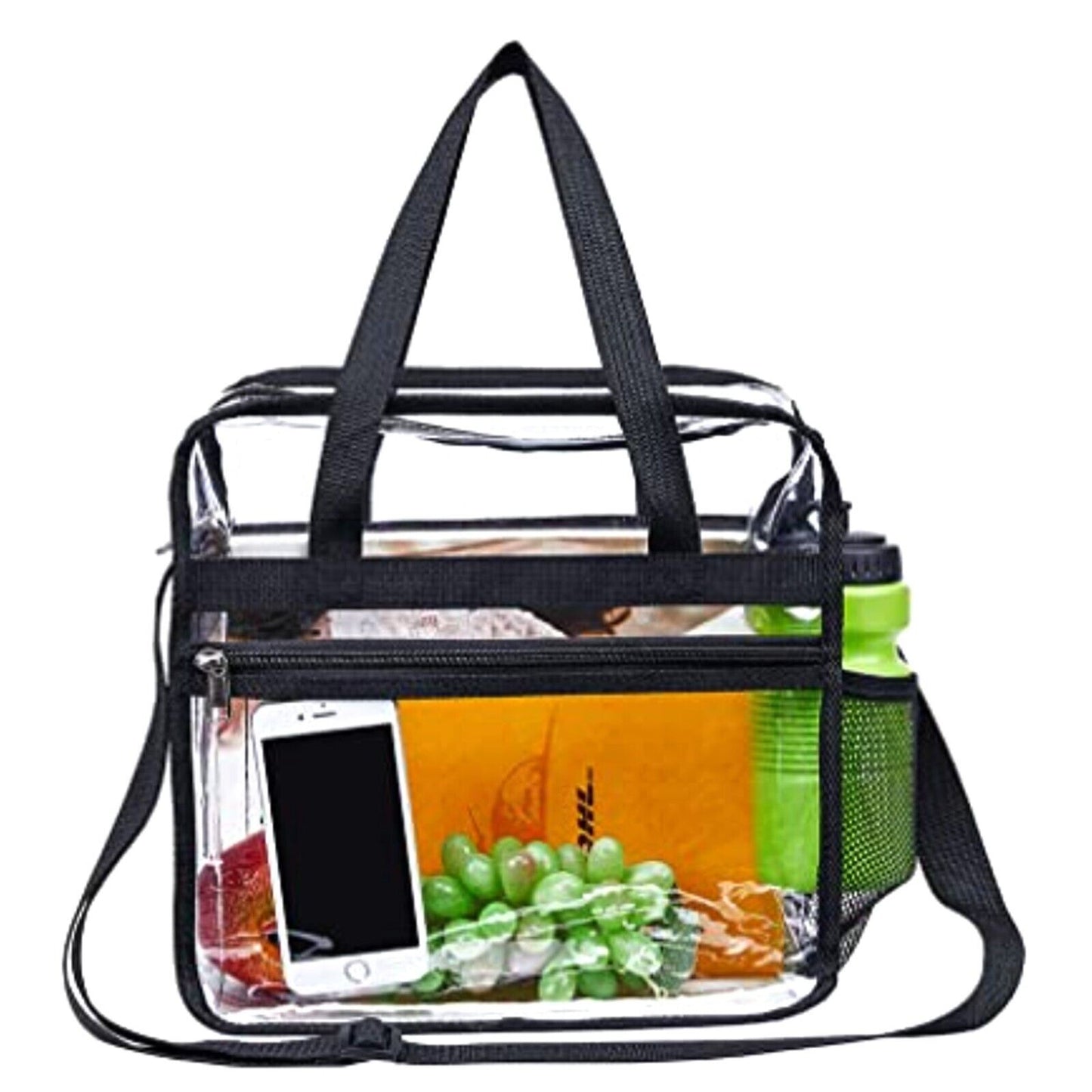 1X-2X Clear PVC Tote Bag Women Transparent Handbag Zip Purse Stadium Security